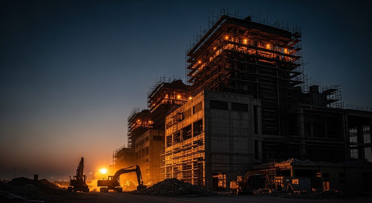Representative rendering of a large power station under rehabilitation